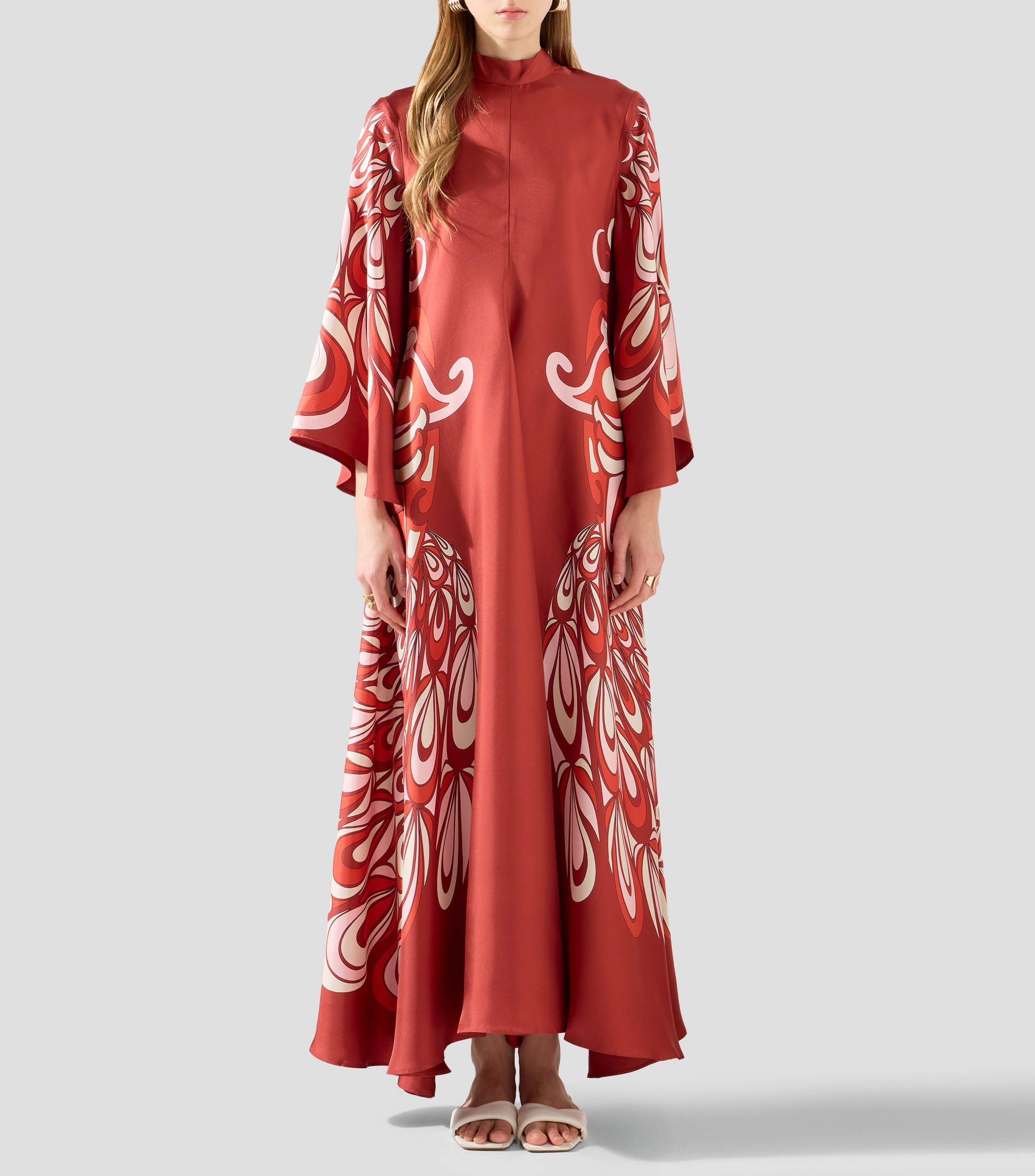Vestido largo estampado Mujer
